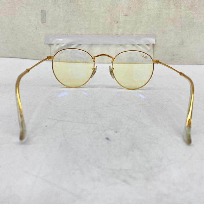 レイバン Ray-Ban めがね・サングラス サングラス RB3447 Round Metal 9196BL 47◻︎21 140 2F クリア 調光 ブルーライトカット 金 / ゴールド / gold color メンズ USED 古着 中古 50169181