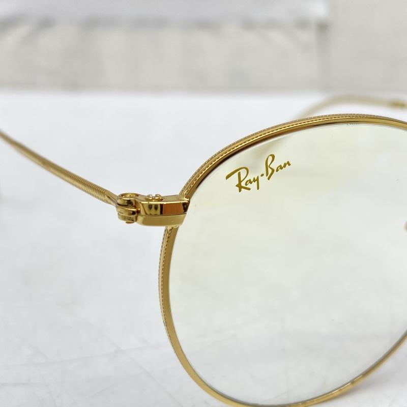 レイバン Ray-Ban めがね・サングラス サングラス RB3447 Round Metal 9196BL 47◻︎21 140 2F クリア 調光 ブルーライトカット 金 / ゴールド / gold color メンズ USED 古着 中古 50169181