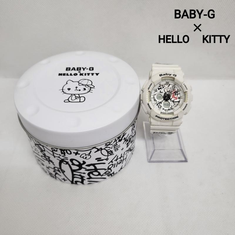 ジーショック G-SHOCK 腕時計 アナログ（クォーツ式） キティーコラボ サンリオ デジアナ BA-120KT-7AJR - キャラクター 白 / ホワイト / white X 黒 / ブラック / black メンズ USED 古着 中古 50169184