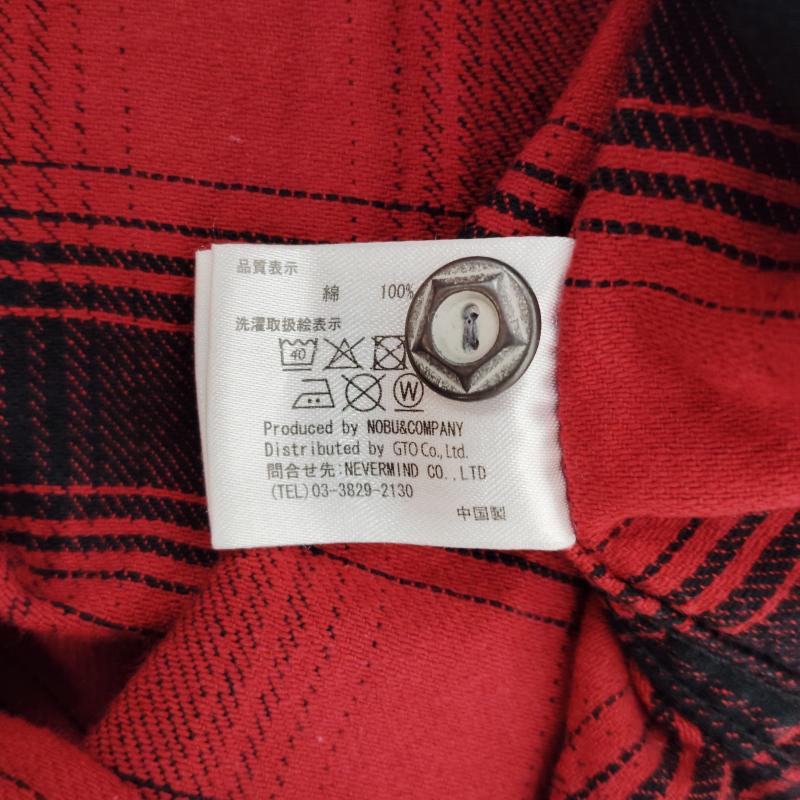 ヴァンソン VANSON シャツ、ブラウス 長袖 長袖 ネルシャツ ブロック チェック柄 スター ロゴ 刺繍 M 赤 / レッド / red X 黒 / ブラック / black メンズ USED 古着 中古 50169185