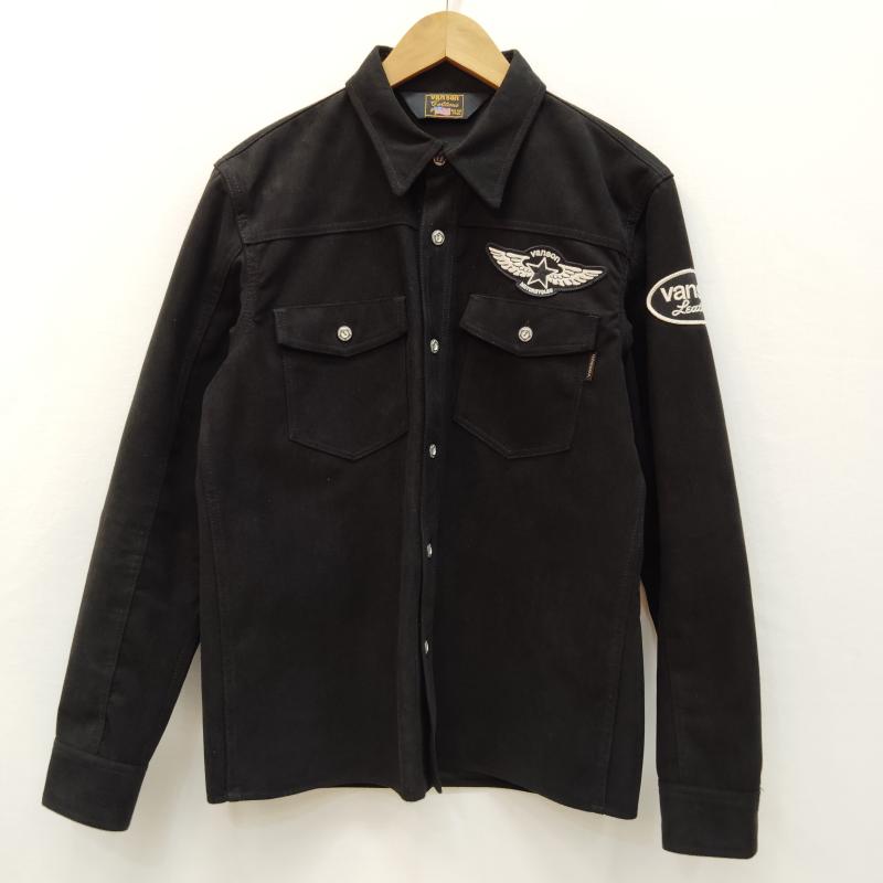 ヴァンソン VANSON シャツ、ブラウス 長袖 長袖 シャツ 起毛 プレーティング イーグル 刺繍 M 黒 / ブラック / black メンズ USED 古着 中古 50169186