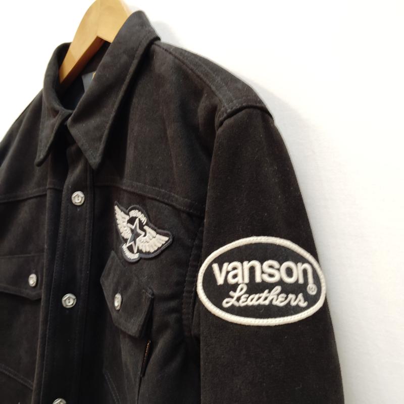 ヴァンソン VANSON シャツ、ブラウス 長袖 長袖 シャツ 起毛 プレーティング イーグル 刺繍 M 黒 / ブラック / black メンズ USED 古着 中古 50169186