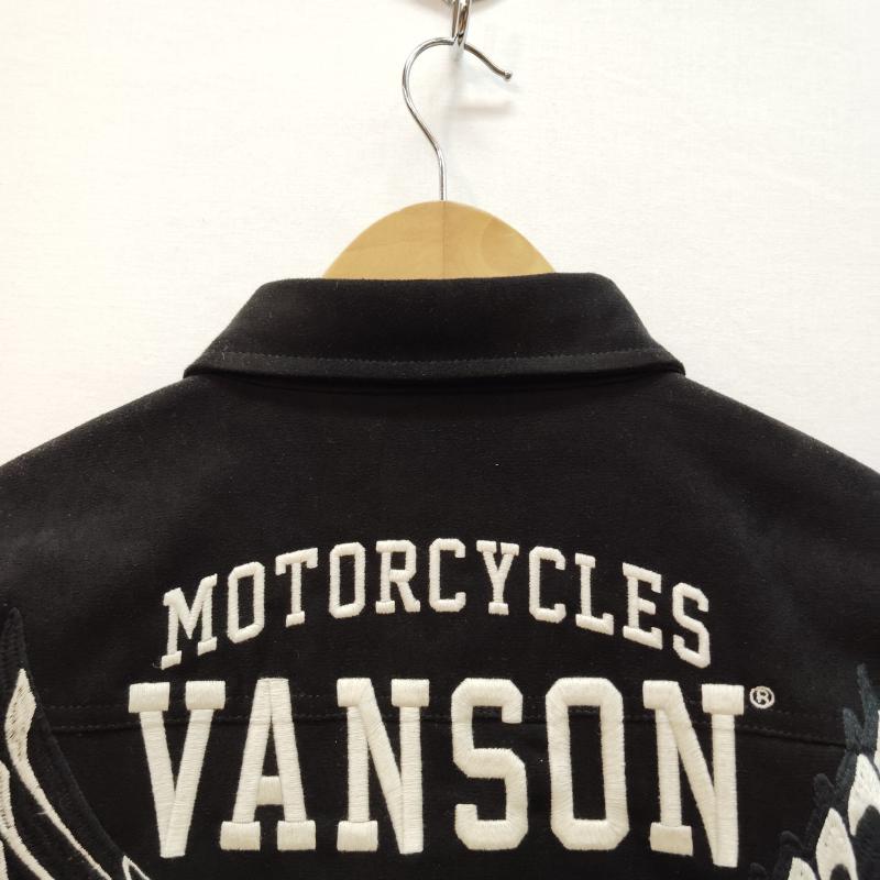 ヴァンソン VANSON シャツ、ブラウス 長袖 長袖 シャツ 起毛 プレーティング イーグル 刺繍 M 黒 / ブラック / black メンズ USED 古着 中古 50169186