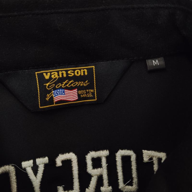 ヴァンソン VANSON シャツ、ブラウス 長袖 長袖 シャツ 起毛 プレーティング イーグル 刺繍 M 黒 / ブラック / black メンズ USED 古着 中古 50169186