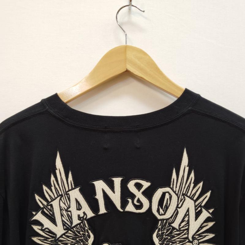 ヴァンソン VANSON Tシャツ 長袖 長袖 Tシャツ スカル エンジン モチーフ 袖 ロゴ M 黒 / ブラック / black メンズ USED 古着 中古 50169187