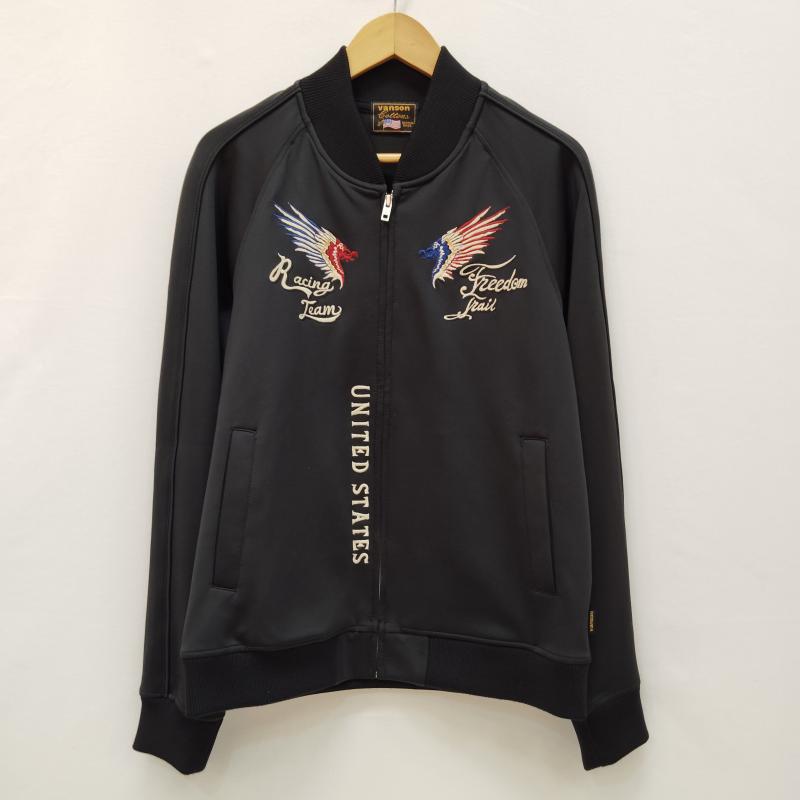 ヴァンソン VANSON ジャケット、上着 ジャンパー、ブルゾン トラック ジャケット SKA スカ ジャージ ジップアップ イーグル 刺繍 M 黒 / ブラック / black メンズ USED 古着 中古 50169189
