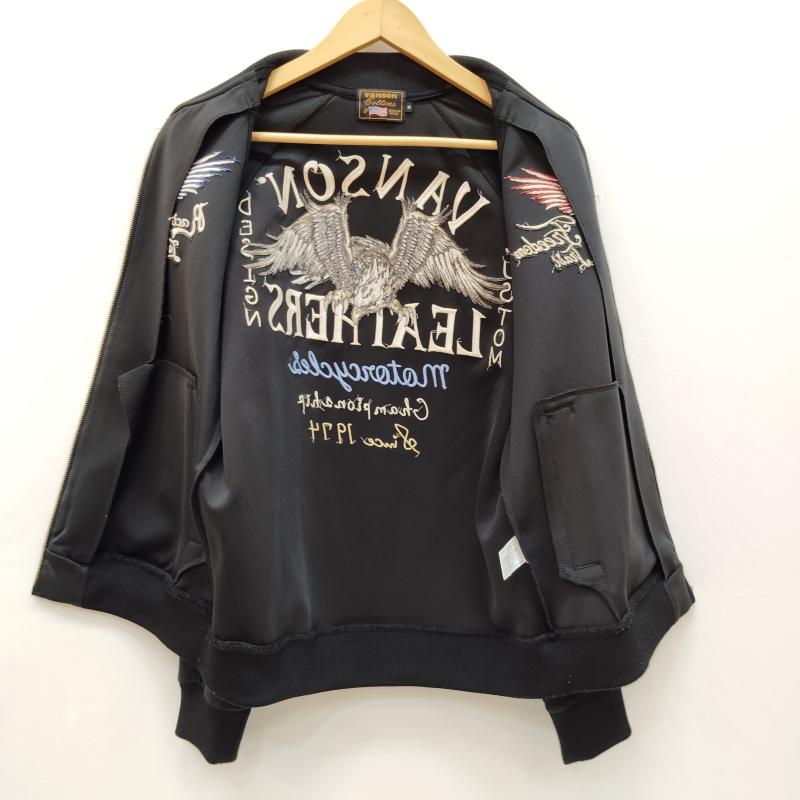 ヴァンソン VANSON ジャケット、上着 ジャンパー、ブルゾン トラック ジャケット SKA スカ ジャージ ジップアップ イーグル 刺繍 M 黒 / ブラック / black メンズ USED 古着 中古 50169189