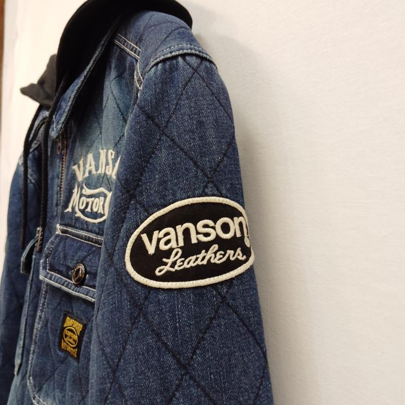 ヴァンソン VANSON ジャケット、上着 ジャケット、ブレザー デニム シャツ ジャケット 中綿 キルティング 加工 脱着式 フード 刺繍 M インディゴ / インディゴ / Indigo メンズ USED 古着 中古 50169190