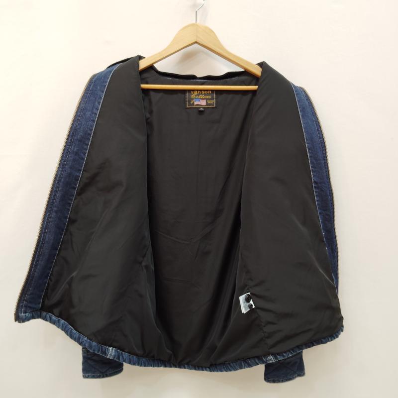 ヴァンソン VANSON ジャケット、上着 ジャケット、ブレザー デニム シャツ ジャケット 中綿 キルティング 加工 脱着式 フード 刺繍 M インディゴ / インディゴ / Indigo メンズ USED 古着 中古 50169190