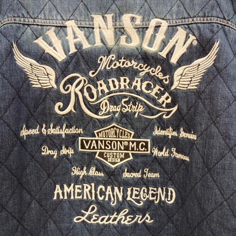 ヴァンソン VANSON ジャケット、上着 ジャケット、ブレザー デニム シャツ ジャケット 中綿 キルティング 加工 脱着式 フード 刺繍 M インディゴ / インディゴ / Indigo メンズ USED 古着 中古 50169190