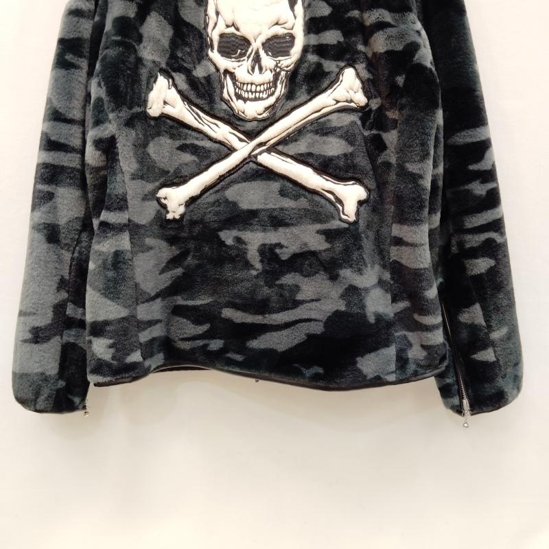 ヴァンソン VANSON ジャケット、上着 ライダース ダブル ライダース ジャケット カモフラージュ 迷彩 フェイクファー ボア M 黒 / ブラック / black X 灰 / グレー / gray メンズ USED 古着 中古 50169192
