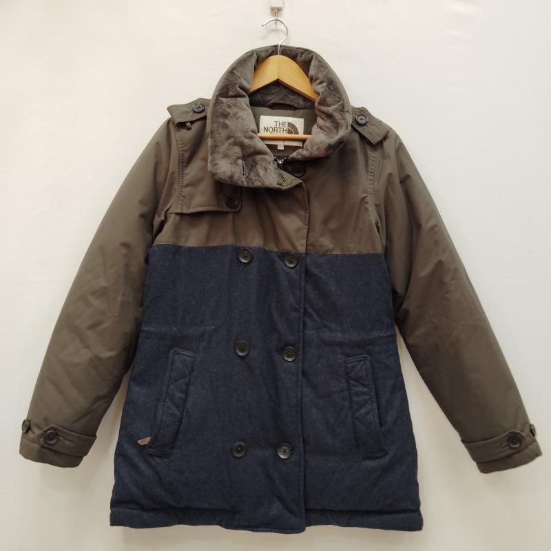 ザノースフェイス THE NORTH FACE ジャケット、上着 ダウンジャケット バイカラーダウンジャケット ホワイト レーベル ダブルボタン NYV1DG88 - カーキ / カーキ / khaki X インディゴ / インディゴ / Indigo レディース USED 古着 中古 50169193