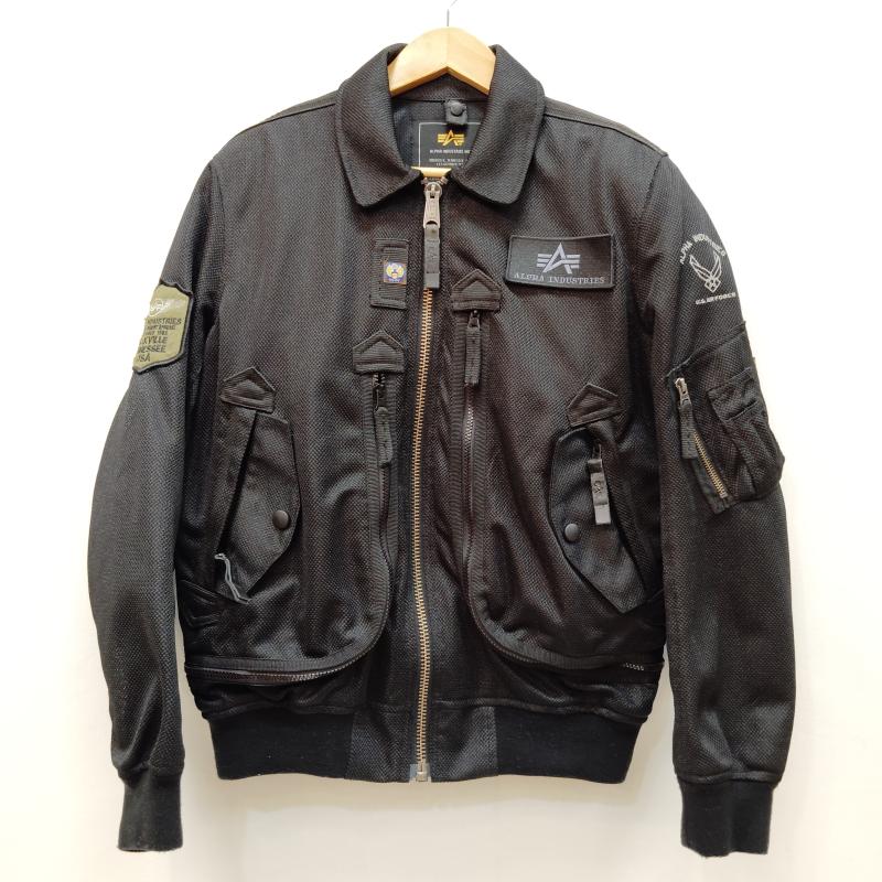 アルファ インダストリー Alpha Industries ジャケット、上着 ライダース メッシュ ジャケット ミリタリー ライディング 3A382 M 黒 / ブラック / black メンズ USED 古着 中古 50169196