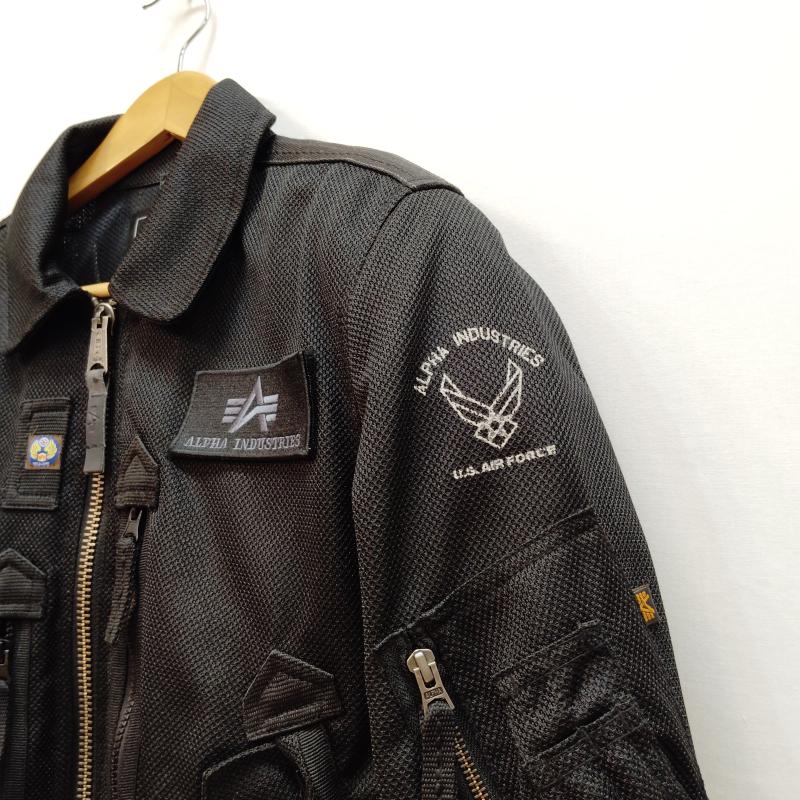 アルファ インダストリー Alpha Industries ジャケット、上着 ライダース メッシュ ジャケット ミリタリー ライディング 3A382 M 黒 / ブラック / black メンズ USED 古着 中古 50169196