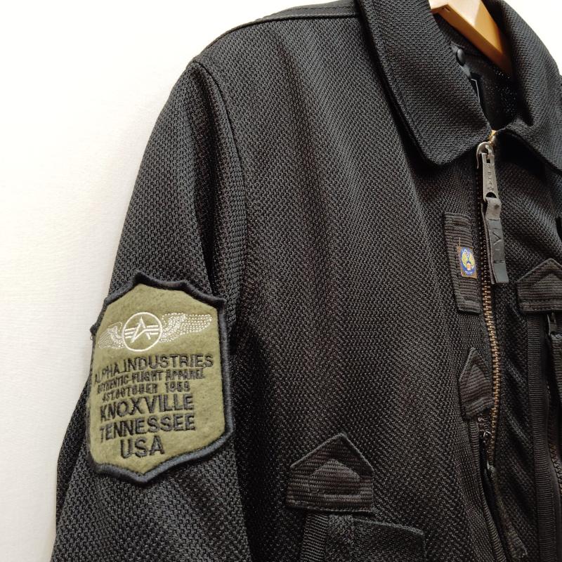 アルファ インダストリー Alpha Industries ジャケット、上着 ライダース メッシュ ジャケット ミリタリー ライディング 3A382 M 黒 / ブラック / black メンズ USED 古着 中古 50169196
