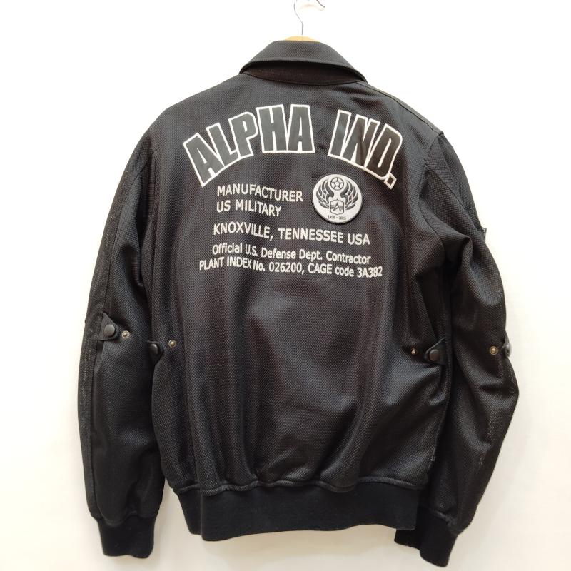 アルファ インダストリー Alpha Industries ジャケット、上着 ライダース メッシュ ジャケット ミリタリー ライディング 3A382 M 黒 / ブラック / black メンズ USED 古着 中古 50169196