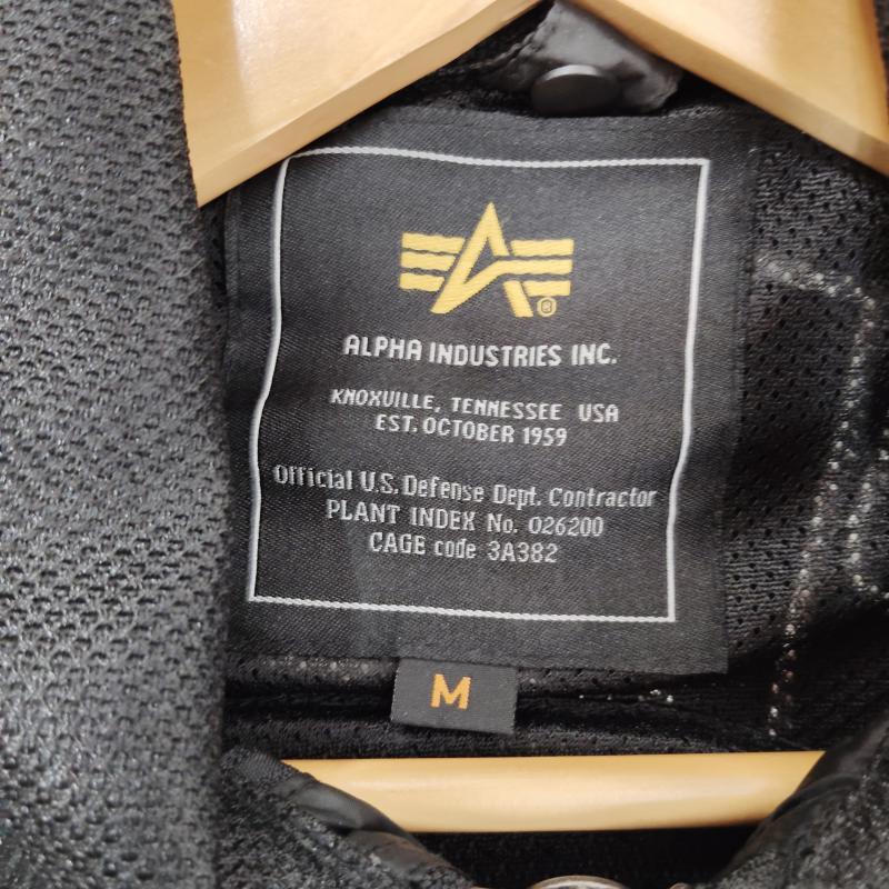 アルファ インダストリー Alpha Industries ジャケット、上着 ライダース メッシュ ジャケット ミリタリー ライディング 3A382 M 黒 / ブラック / black メンズ USED 古着 中古 50169196