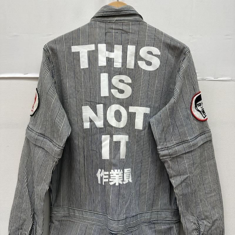 パンクドランカーズ PUNK DRUNKERS サロペット・オーバーオール サロペット、オーバーオール ザリガニワークス ヒッコリー ストライプ オールインワン つなぎ M 白 / ホワイト / white X 黒 / ブラック / black メンズ USED 古着 中古 50169201
