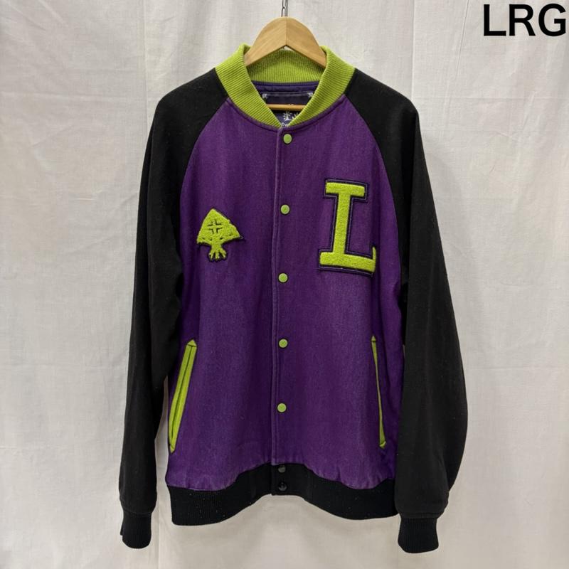 エルアールジー LRG ジャケット、上着 ジャンパー、ブルゾン Lifted Research Group レターマン ジャケット スタジャン L 黒 / ブラック / black X 紫 / パープル / purple メンズ USED 古着 中古 50169205