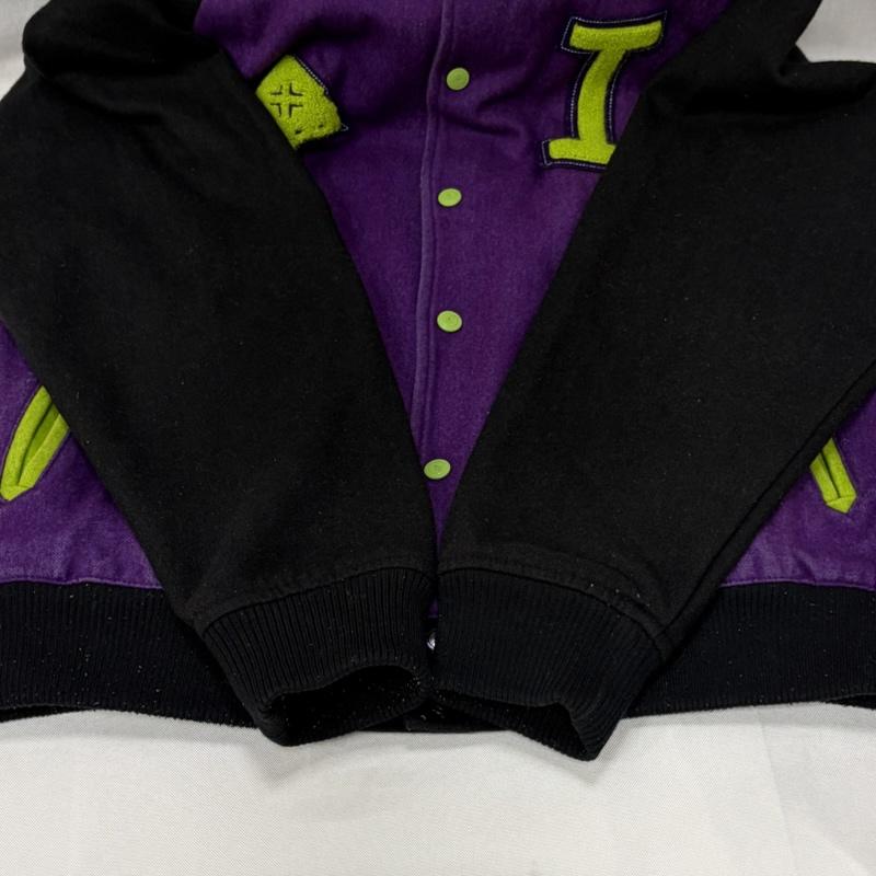 エルアールジー LRG ジャケット、上着 ジャンパー、ブルゾン Lifted Research Group レターマン ジャケット スタジャン L 黒 / ブラック / black X 紫 / パープル / purple メンズ USED 古着 中古 50169205