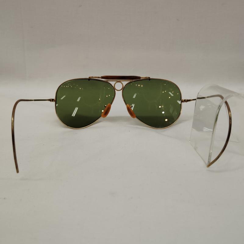レイバン Ray-Ban めがね・サングラス サングラス 70s 80s USA製 ヴィンテージ SHOOTER シューター ボシュロム社 ケーブルテンプル ティアドロップ - 緑 / グリーン / green X 金 / ゴールド / gold color メンズ USED 古着 中古 50169208