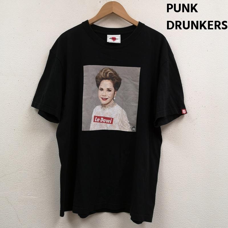 パンクドランカーズ PUNK DRUNKERS Tシャツ 半袖 デヴィ・スカルノ 夫人 フォト 半袖 Tシャツ S/S TEE XL 黒 / ブラック / black メンズ USED 古着 中古 50169218