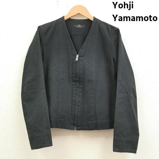 ヨウジヤマモト Yohji Yamamoto ジャケット、上着 ジャンパー、ブルゾン 日本製 ステッチ ノーカラー ジップアップ ジャケット 3 黒 / ブラック / black レディース USED 古着 中古 50169222