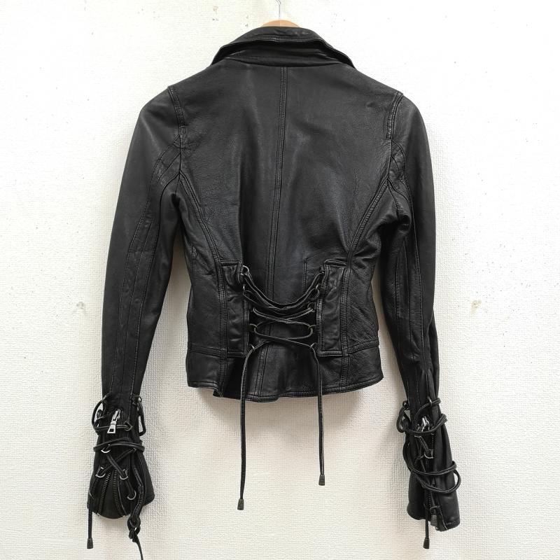 古着 USED ジャケット、上着 ライダース 1st avenue 羊革 ラム レザー ダブル ライダース ジャケット S 黒 / ブラック / black レディース USED 古着 中古 50169223