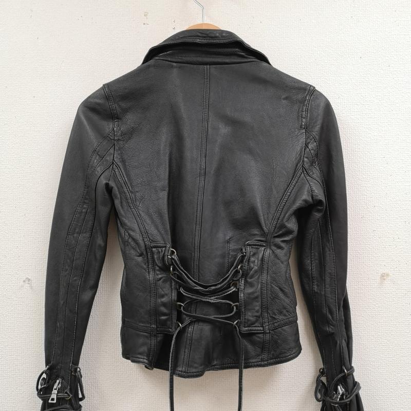 古着 USED ジャケット、上着 ライダース 1st avenue 羊革 ラム レザー ダブル ライダース ジャケット S 黒 / ブラック / black レディース USED 古着 中古 50169223