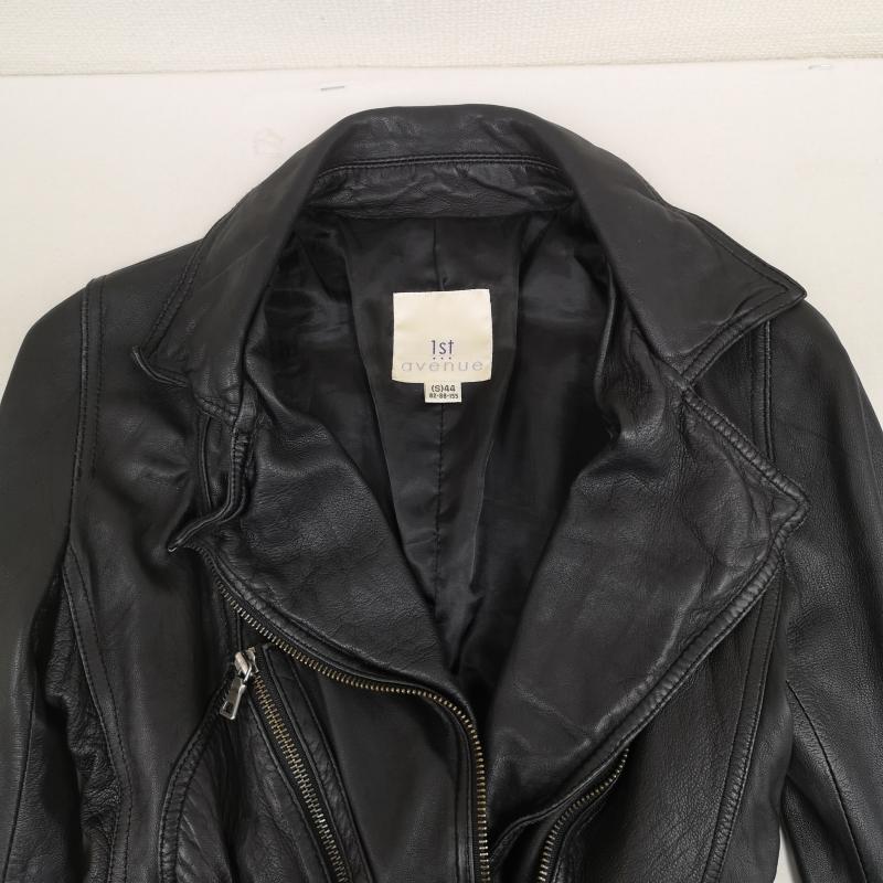 古着 USED ジャケット、上着 ライダース 1st avenue 羊革 ラム レザー ダブル ライダース ジャケット S 黒 / ブラック / black レディース USED 古着 中古 50169223