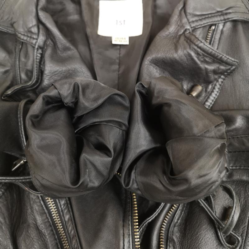 古着 USED ジャケット、上着 ライダース 1st avenue 羊革 ラム レザー ダブル ライダース ジャケット S 黒 / ブラック / black レディース USED 古着 中古 50169223