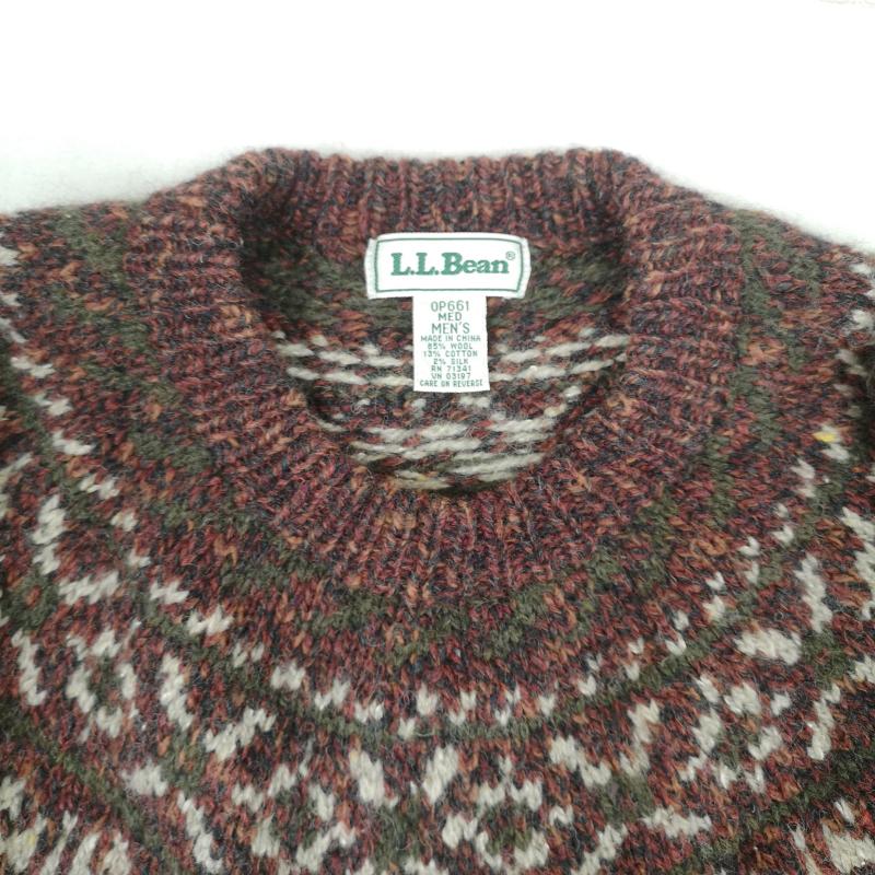 エルエルビーン L.L.Bean ニット、セーター 長袖 90s ノルディック 総柄 ウール ニット セーター OP661 M マルチカラー / マルチカラー / multicolor メンズ USED 古着 中古 50169224