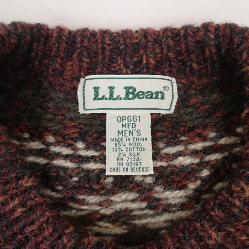 エルエルビーン L.L.Bean ニット、セーター 長袖 90s ノルディック 総柄 ウール ニット セーター OP661 M マルチカラー / マルチカラー / multicolor メンズ USED 古着 中古 50169224