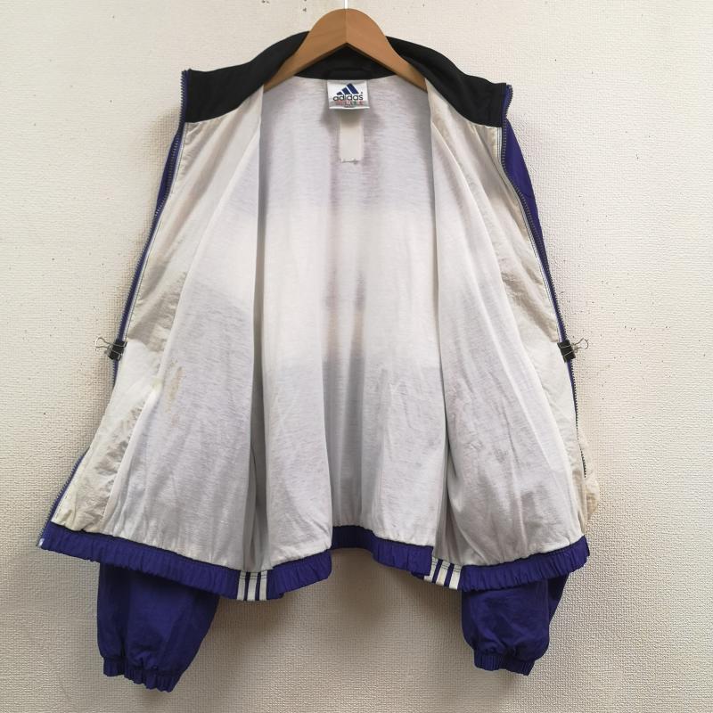 アディダス adidas ジャケット、上着 ジャンパー、ブルゾン 90s 切り替え バック ロゴ ウインドブレーカー ナイロン ジャケット L 白 / ホワイト / white X 紫 / パープル / purple メンズ USED 古着 中古 50169227