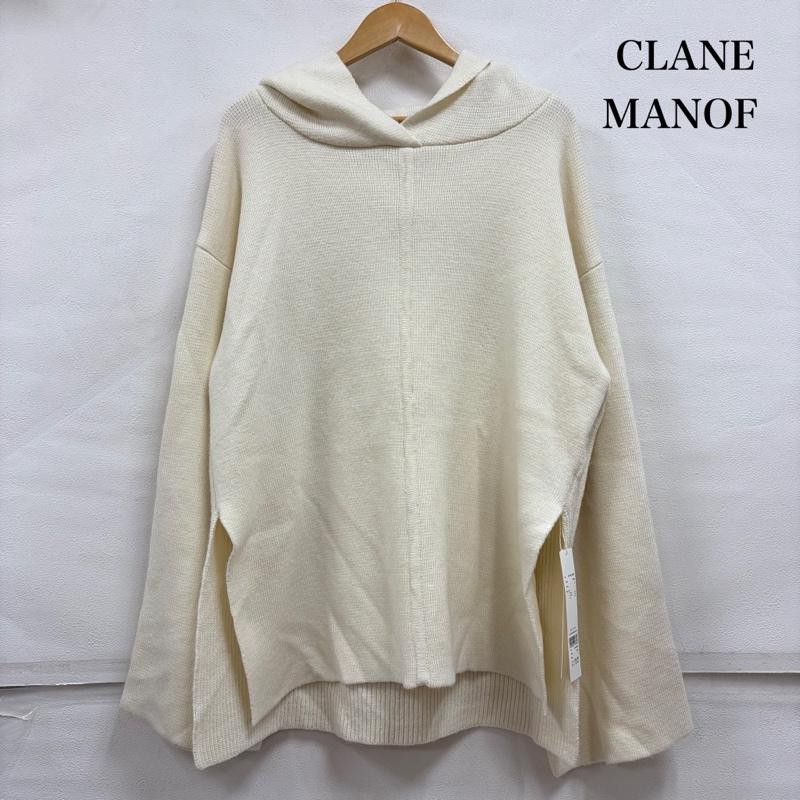 クラネ CLANE ニット、セーター 長袖 TOW FACE HOOD KNIT ニット パーカー 無地 セーター フード FREE 無地 白 / ホワイト / white レディース USED 古着 中古 50169244