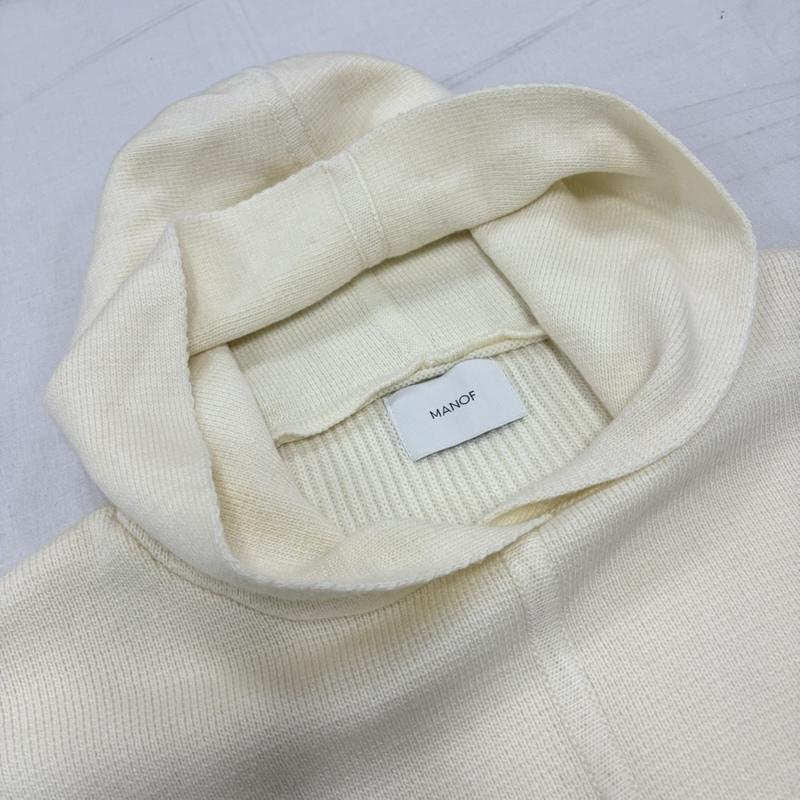 クラネ CLANE ニット、セーター 長袖 TOW FACE HOOD KNIT ニット パーカー 無地 セーター フード FREE 無地 白 / ホワイト / white レディース USED 古着 中古 50169244
