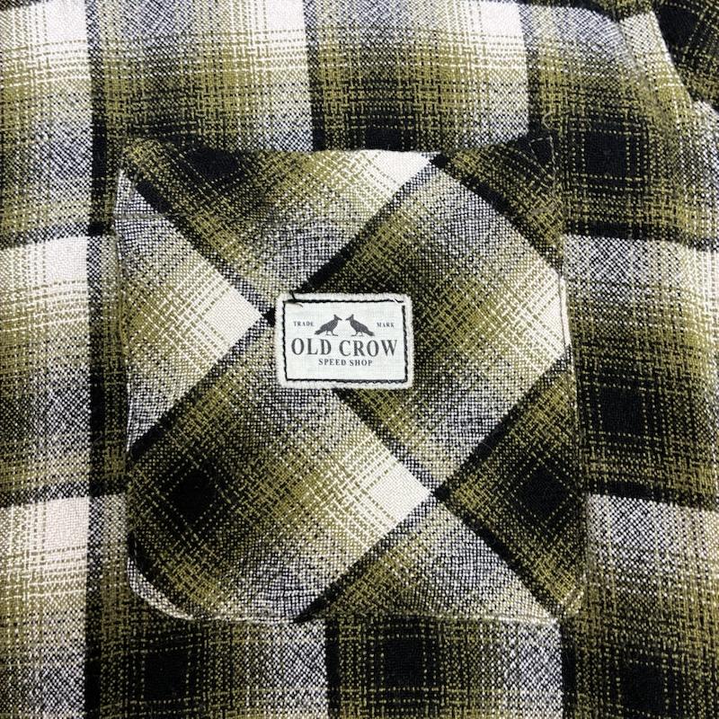 グラッドハンド GLAD HAND シャツ、ブラウス 長袖 OLD CROW レーヨン ウール オンブレ チェック オープンカラー シャツ M メンズ USED 古着 中古 50169245