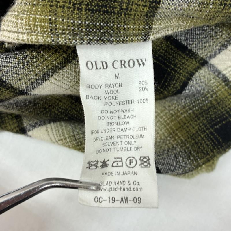 グラッドハンド GLAD HAND シャツ、ブラウス 長袖 OLD CROW レーヨン ウール オンブレ チェック オープンカラー シャツ M メンズ USED 古着 中古 50169245
