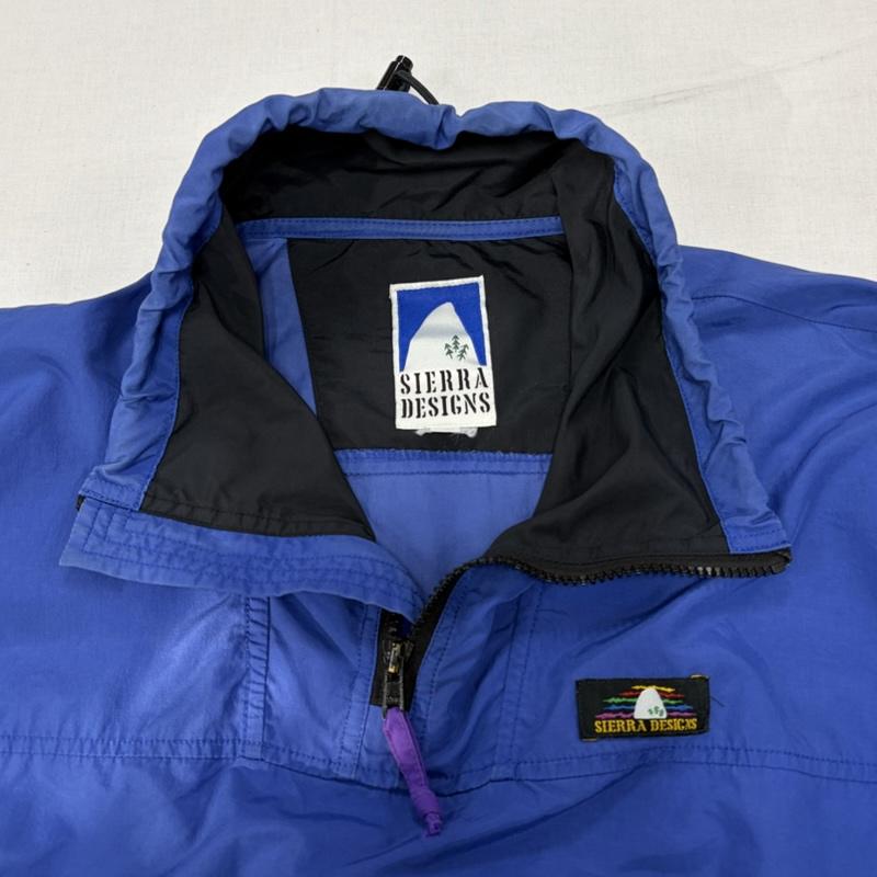 シェラデザイン SIERRA DESIGNS ジャケット、上着 ジャンパー、ブルゾン ナイロン アノラックパーカー ハーフジップ ジャケット ウィンドブレーカー M ワンポイント X ロゴ、文字 青 / ブルー / blue X 黒 / ブラック / black X 紫 / パープル / purple メンズ USED 古着 中古 50169248
