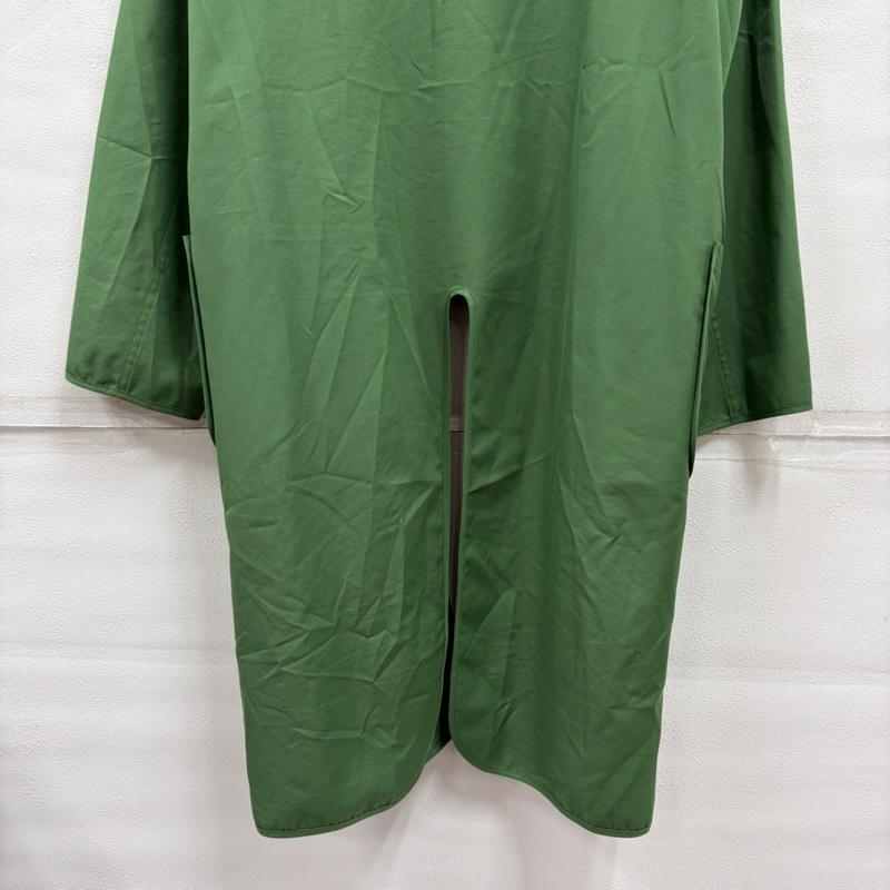 タキャシ TACASI カーディガン 長袖 BEAMS ノーカラー ロング コート カーディガン ベルデッド スリット 48 無地 緑 / グリーン / green メンズ USED 古着 中古 50169250