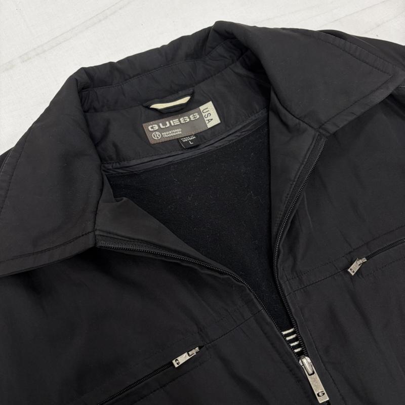 ゲス Guess ジャケット、上着 ジャンパー、ブルゾン ジップアップ ブルゾン USA フリースライナー L 無地 黒 / ブラック / black メンズ USED 古着 中古 50169253