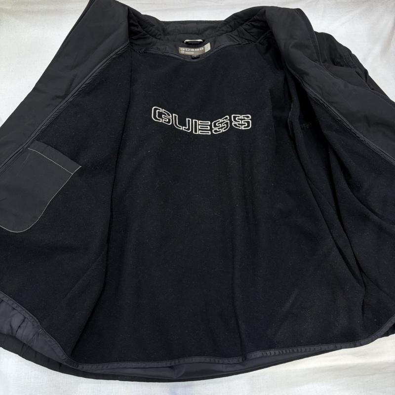 ゲス Guess ジャケット、上着 ジャンパー、ブルゾン ジップアップ ブルゾン USA フリースライナー L 無地 黒 / ブラック / black メンズ USED 古着 中古 50169253