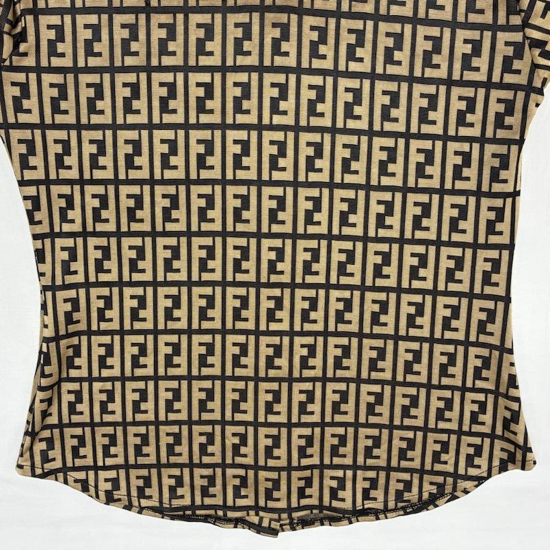 フェンディ FENDI シャツ、ブラウス 長袖 OLD ARCHIVE ズッカ柄 FFロゴ ポリエステル ストレッチ ボタン シャツ ヴィンテージ イタリア製 - レディース USED 古着 中古 50169255