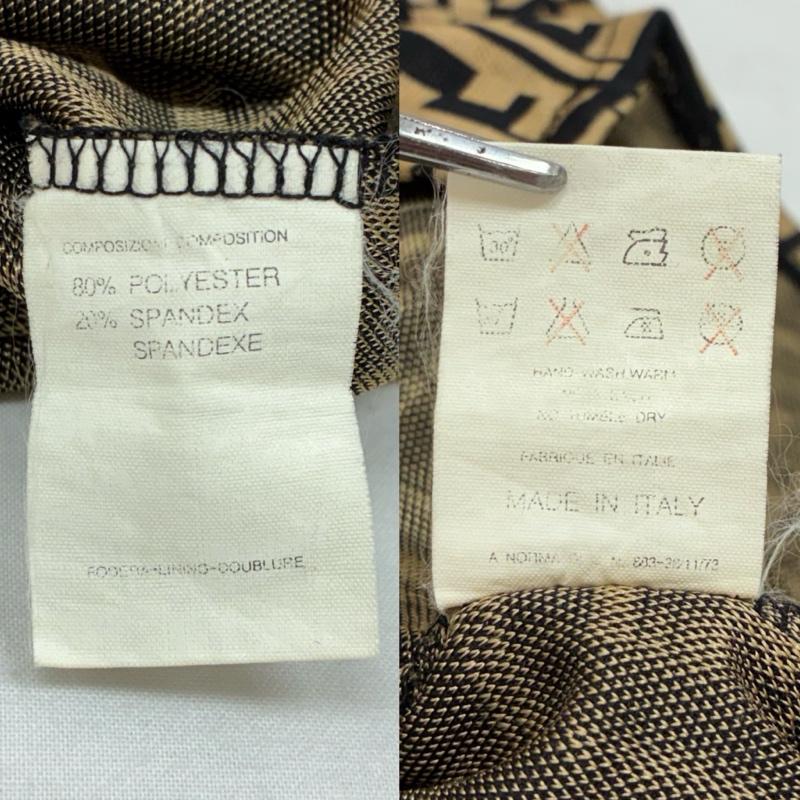 フェンディ FENDI シャツ、ブラウス 長袖 OLD ARCHIVE ズッカ柄 FFロゴ ポリエステル ストレッチ ボタン シャツ ヴィンテージ イタリア製 - レディース USED 古着 中古 50169255