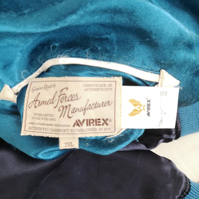 アヴィレックス AVIREX ジャケット、上着 ジャンパー、ブルゾン リバーシブル 2WAY 虎 龍 刺繍 スーベニア ジャケット スカジャン 6172118 XXL 青 / ブルー / blue メンズ USED 古着 中古 50169258