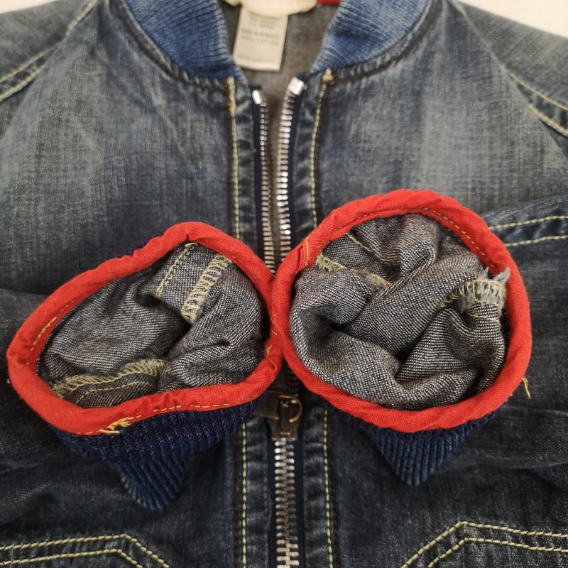 ディーゼル DIESEL ジャケット、上着 ジャンパー、ブルゾン モロッコ製 ボンバースタイル MA-1 デニム ジャケット S インディゴ / インディゴ / Indigo レディース USED 古着 中古 50169259