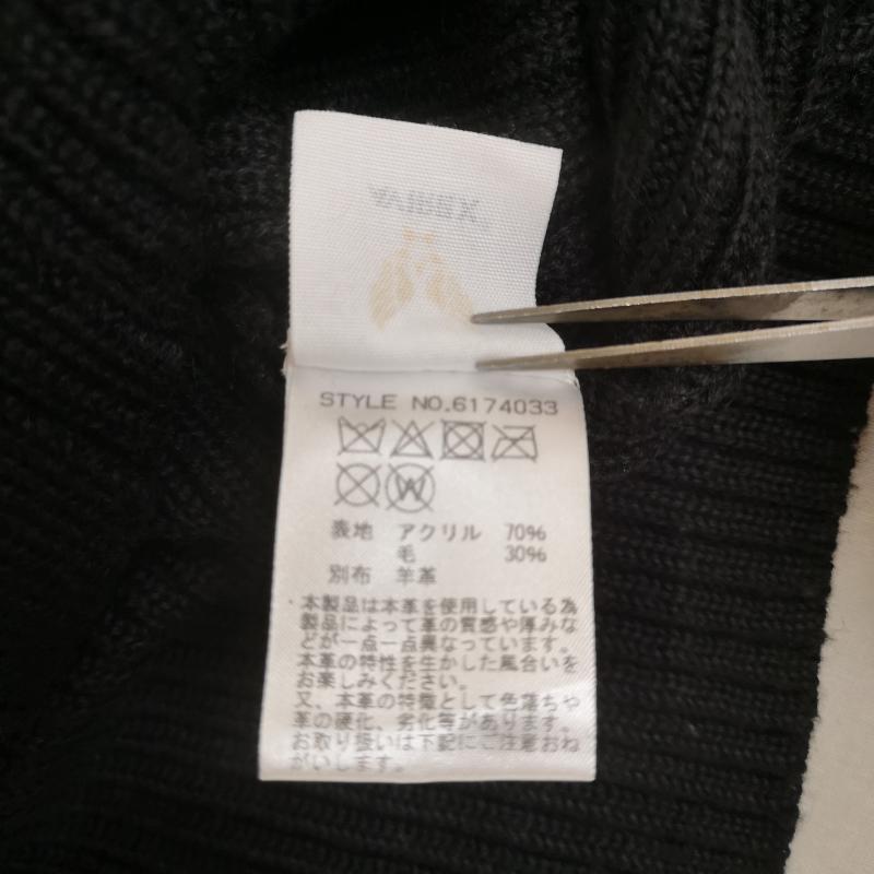 アヴィレックス AVIREX ジャケット、上着 ジャンパー、ブルゾン レザー カスタム リブ セーター ジャケット 6174033 M 黒 / ブラック / black メンズ USED 古着 中古 50169260