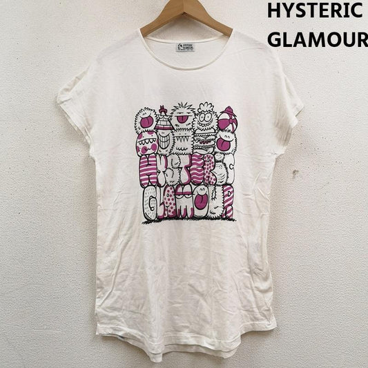 ヒステリックグラマー HYSTERIC GLAMOUR Tシャツ 半袖 日本製 ケヴィン・ライオンズ Kevin Lyons HYS MONSTER PARTY 半袖 Tシャツ S/S TEE 01183CT13 FREE 白 / ホワイト / white レディース USED 古着 中古 50169263