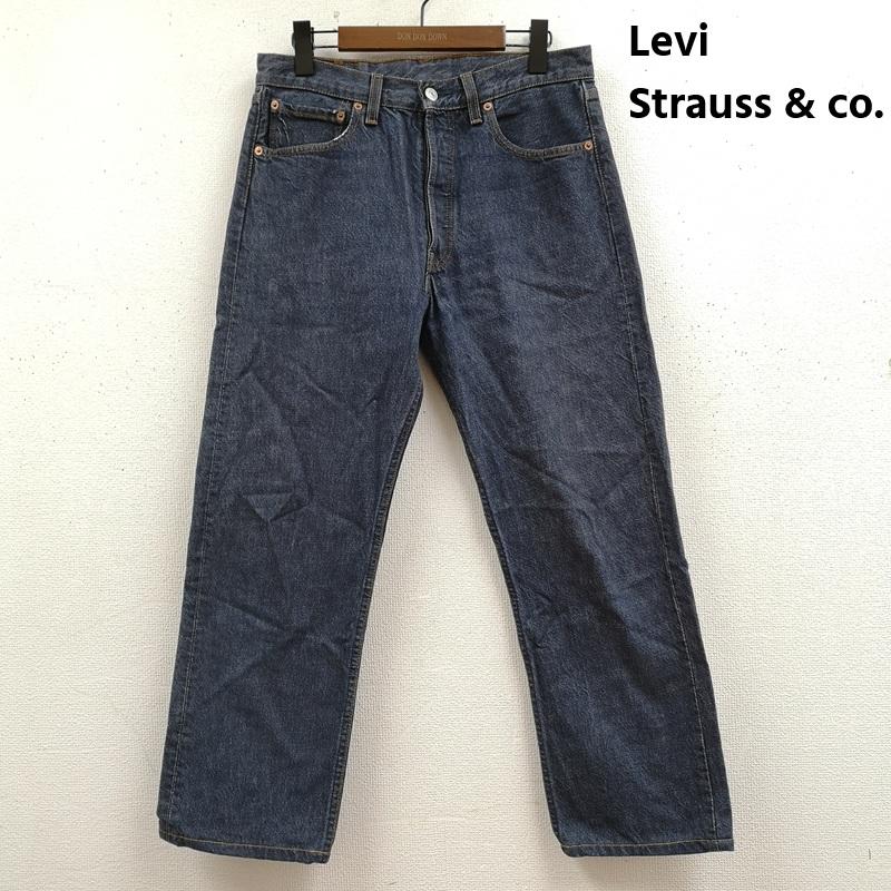 リーバイストラウスアンドコー Levi Strauss & co. パンツ デニム、ジーンズ ボタンフライ スモールe レギュラー ストレート デニム パンツ 501 33インチ インディゴ / インディゴ / Indigo メンズ USED 古着 中古 50169268