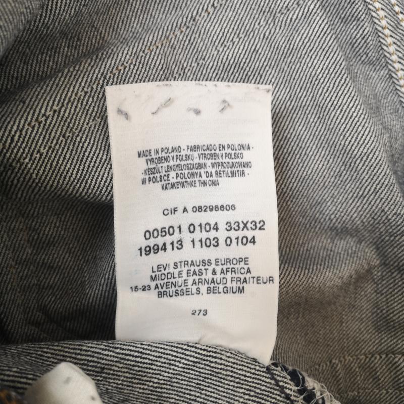 リーバイストラウスアンドコー Levi Strauss & co. パンツ デニム、ジーンズ ボタンフライ スモールe レギュラー ストレート デニム パンツ 501 33インチ インディゴ / インディゴ / Indigo メンズ USED 古着 中古 50169268